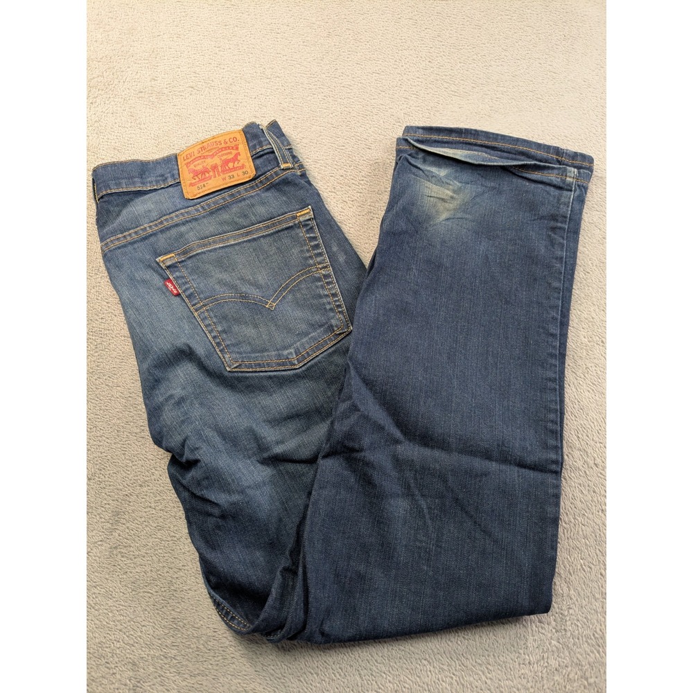 Levis 514 Straight Fit Jeans Mens 33x30 Blue Denim Medium Wash 00514-0403